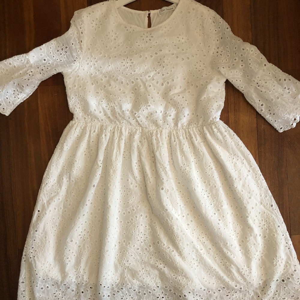 White summer flare dress